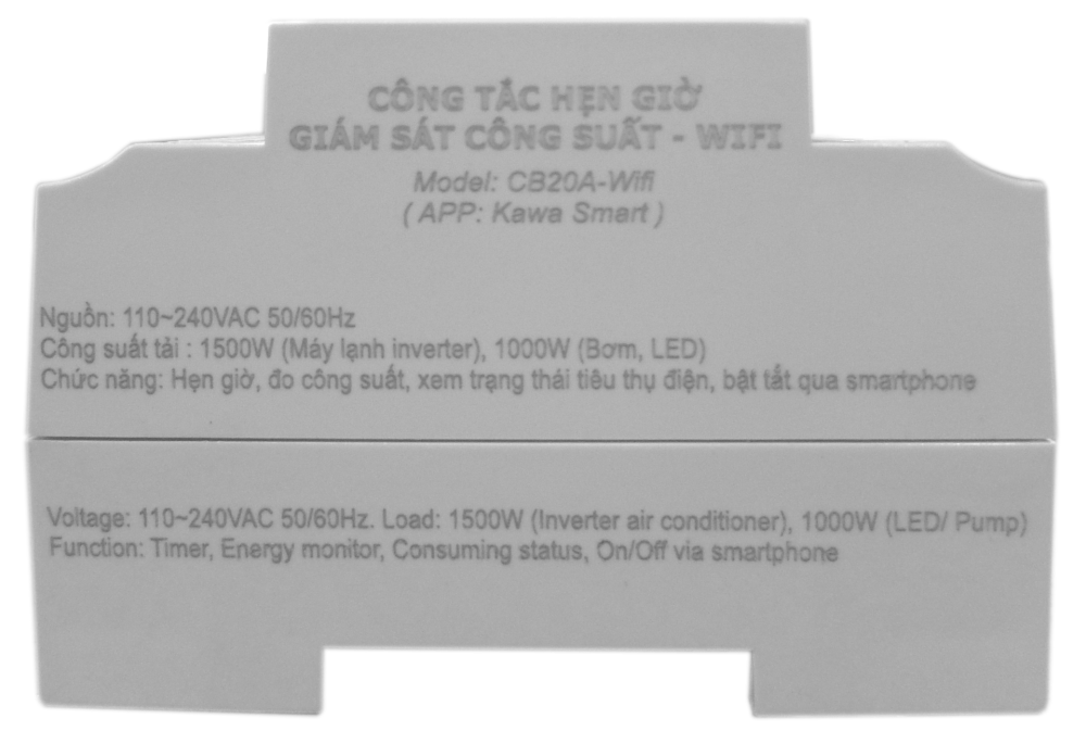 Công Tắc Thông Minh Thanh Ray CB20A WIFI