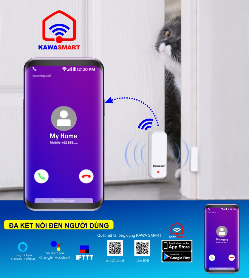 Cửa Từ Báo Động Qua App MS02 Wifi