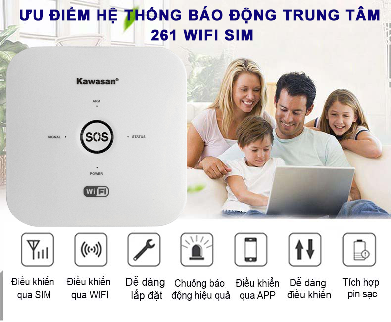 Ưu điểm báo trộm qua điện thoại 261 Sim&Wifi