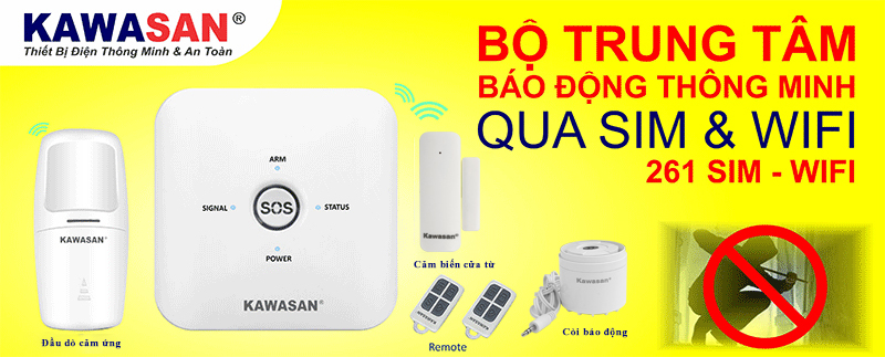 Báo trộm qua điện thoại Kawasan 261 WIFI- SIM