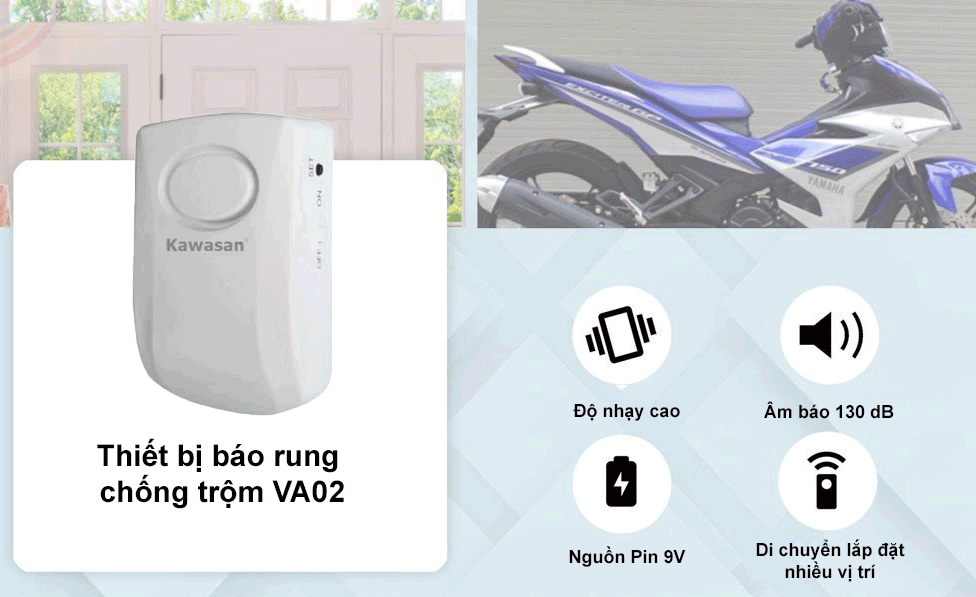 Thiết bị báo rung thiết kế nhỏ gọn dễ dàng lắp đặt cho nhiều không gian