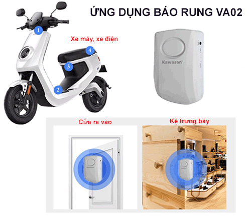 Báo rung VA02 được ứng dụng lắp cho nhiều vị trí khác nhau