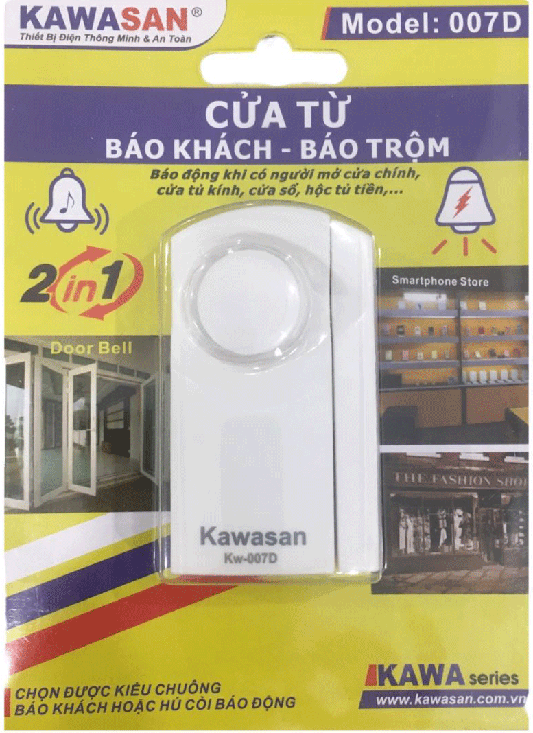 Cảm biến cửa từ 007D có 2 chế độ báo khách và báo trộm