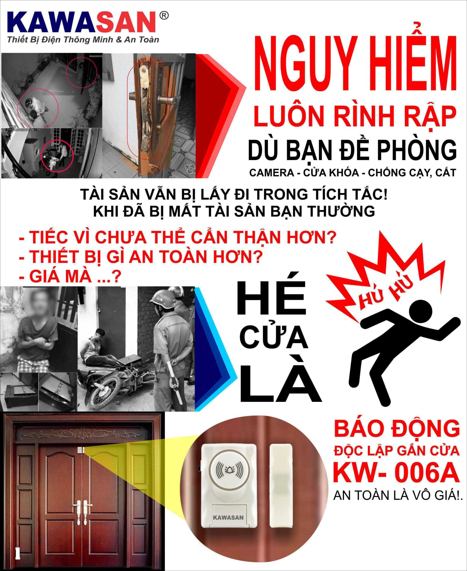 Báo động gắn cửa Kawasan thiết bị hàng đầu giúp bạn chống trộm