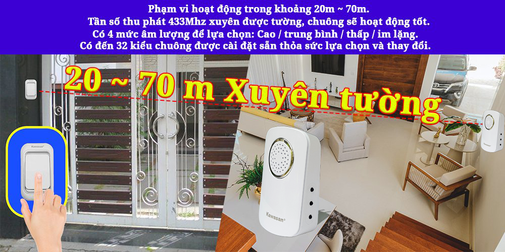 Có đến 32 kiểu chuông và 4 mức âm lượng tuỳ chỉnh