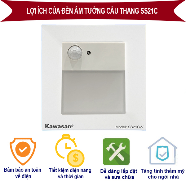 Lợi ích của đèn cầu thang cảm ứng âm tường SS21C