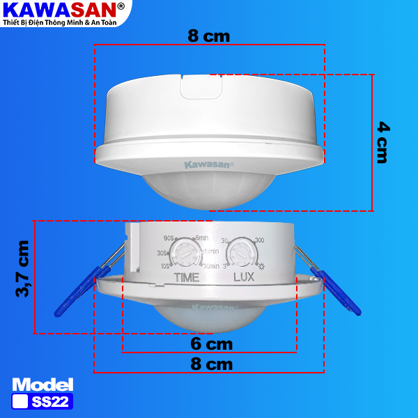 Kích thước công tắc cảm ứng hồng ngoại SS22