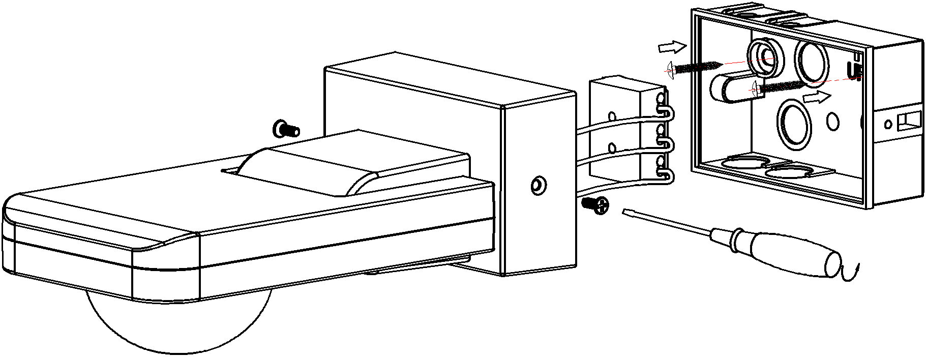 Lắp nổi trên trần hoặc tường