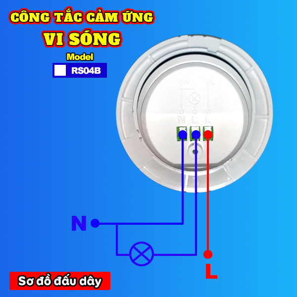 Sơ đồ nối dây công tắc cảm ứng chuyển động RS04B