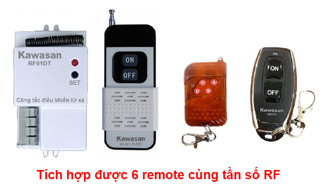 Khả năng tích hợp được tối đa 6 remote cùng tần số RF