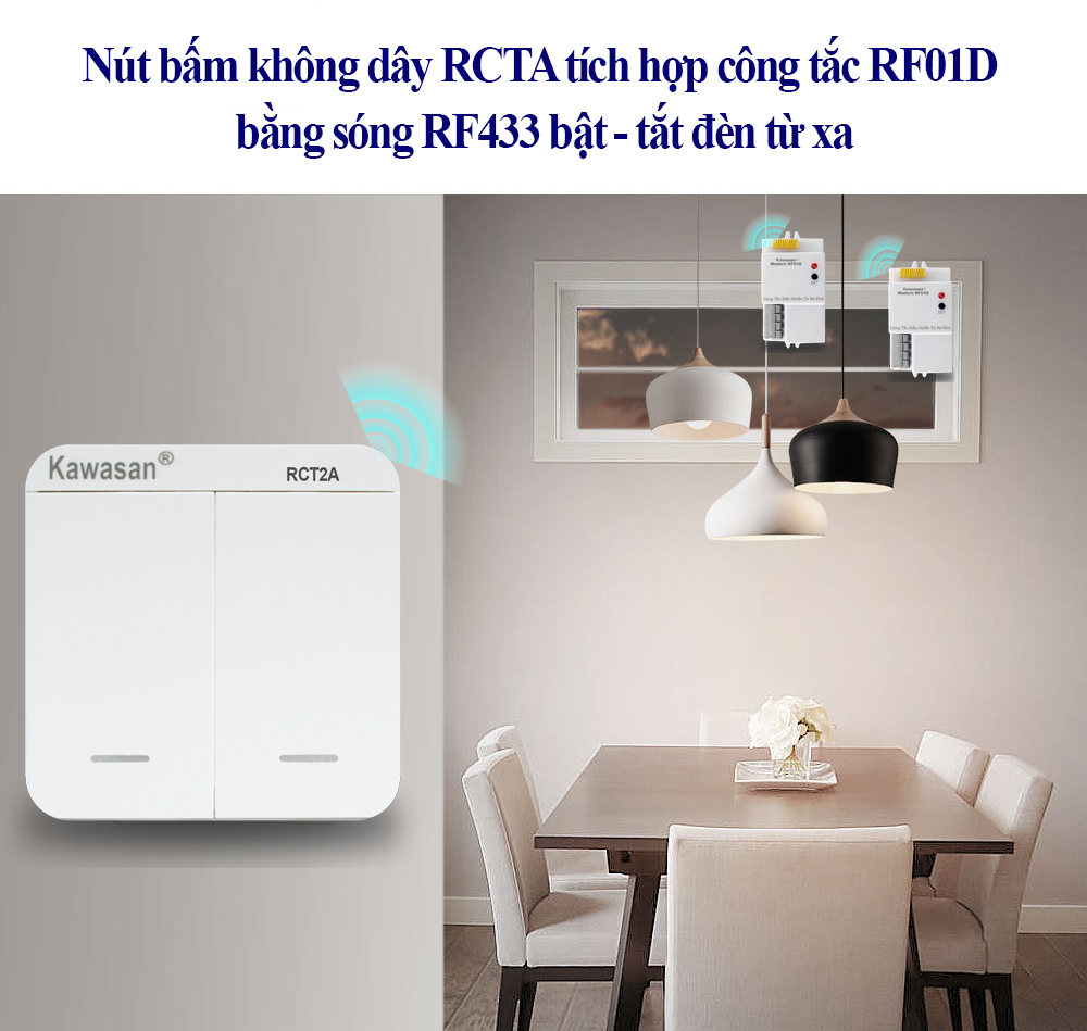 Sóng RF433 siêu nhạy xuyên vật cản tốt