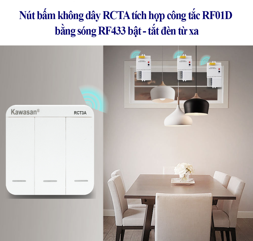 Sóng RF433 siêu nhạy xuyên vật cản tốt