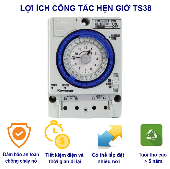 Lợi ích công tắc hẹn giờ cơ TS38