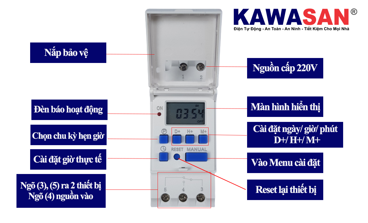 Timer điện tử có thể cài được các ngày trong tuần