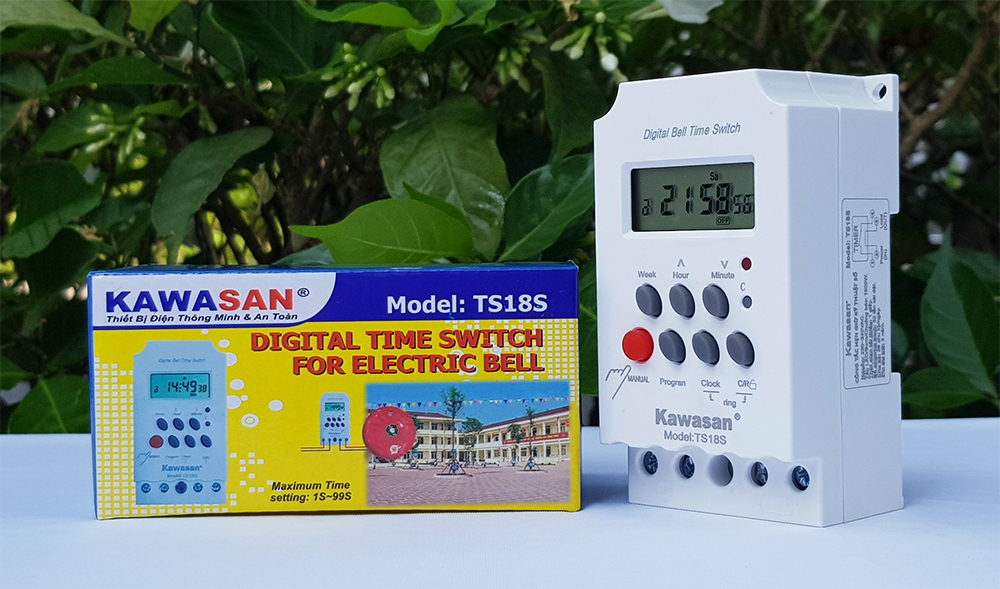 Timer thiết kế dạng thanh ray tiện lợi có thể lắp trong tủ điện