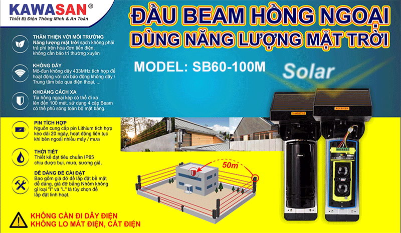 Đầu beam hồng ngoại năng lượng mặt trời