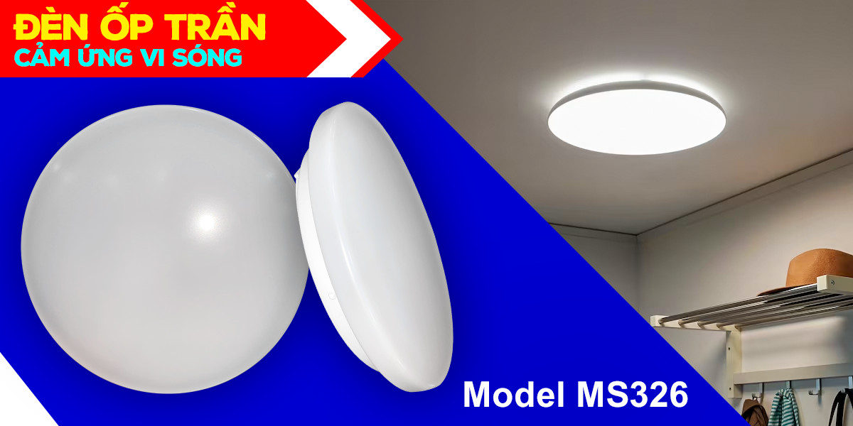 Đèn cảm ứng hồng ngoại ốp trần MS326 12W Kawasan      