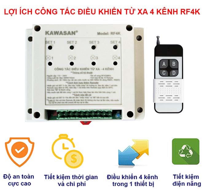 Lợi ích khi dùng công tắc điều khiển từ 4 kênh RF4K