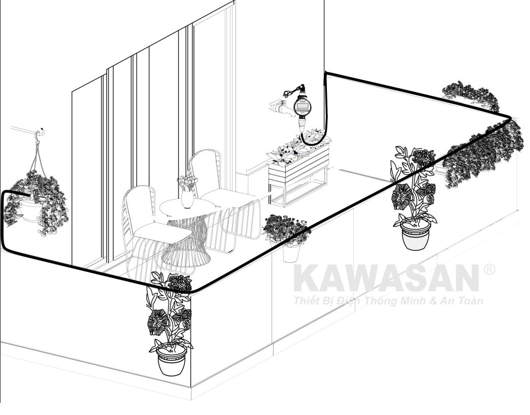 Dùng tưới cây cảnh trong vườn