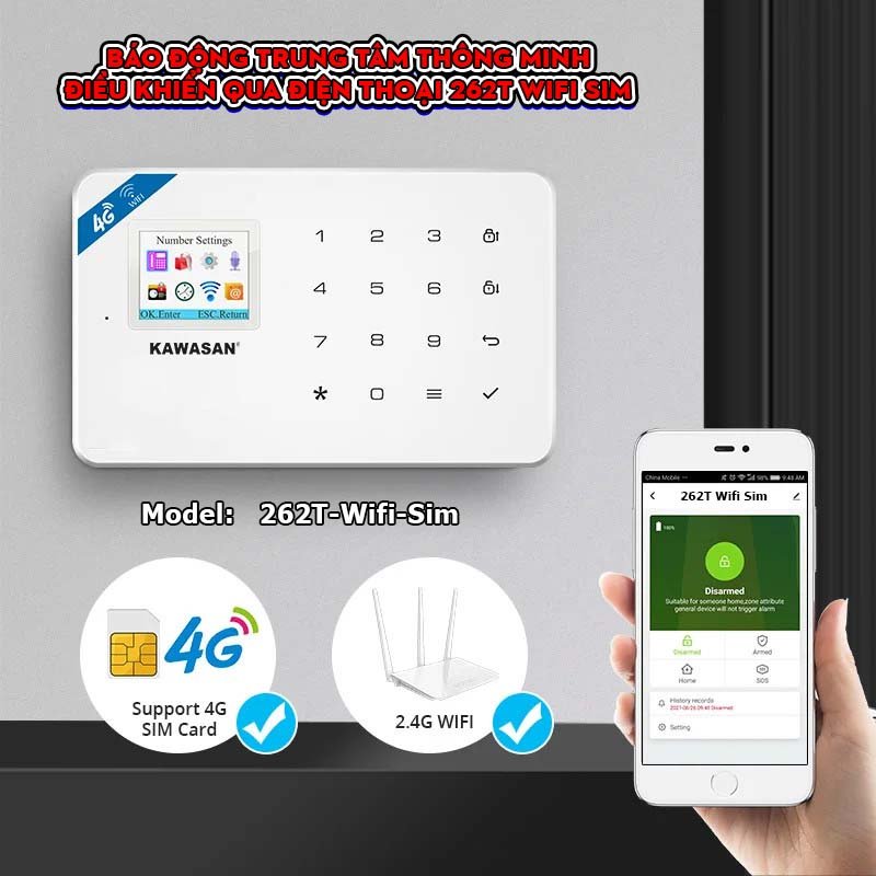 Thông báo có trộm qua App Kawa Smart và gọi đến 6 số đã cài đặt sẵn