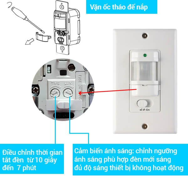 Công Tắc Cảm Ứng Hồng Ngoại Âm Tường SS20C2