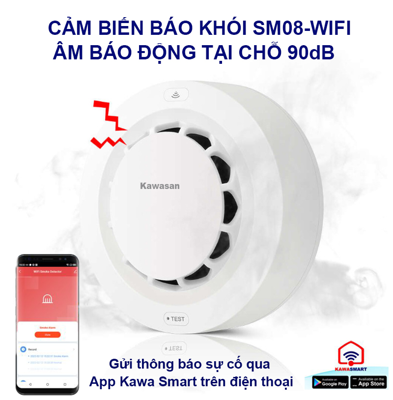 Âm báo động tại chỗ lên đến 90dB