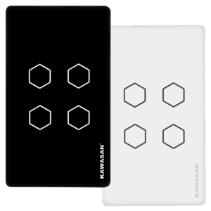 Công Tắc Thông Minh Bluetooth 4 Kênh, Mặt Kính Cường Lực Chống Trầy Xước Màu Đen, Kết Nối Qua Trung Tâm, Lưu Ngũ Cảnh Đã Thiết Lập, CT4N-WIFI-B/W