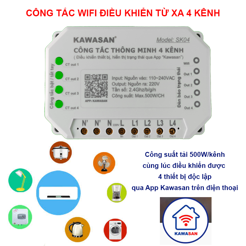 ​Ứng dụng công tắc wifi công suất lớn SK01H