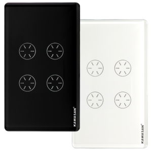 Công Tắc Thông Minh Bluetooth 4 Kênh, Mặt Kính Cường Lực Chống Trầy Xước Màu Trắng, Kết Nối Qua Trung Tâm, Lưu Ngũ Cảnh Đã Thiết Lập, CT4N-BLE-B/W
