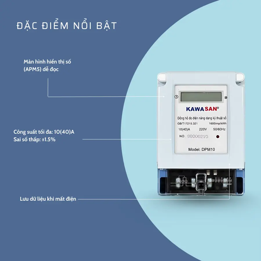 Đặc điểm đồng hồ DPM10 Kawasan với sai số thấp ±1.5%