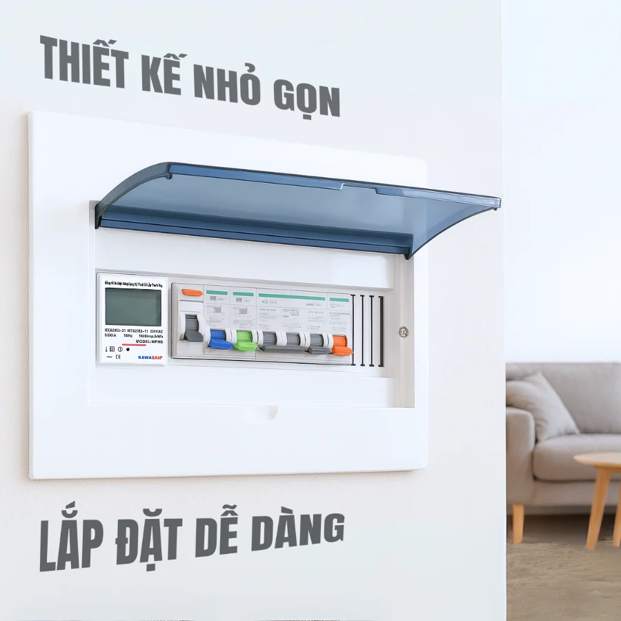 Đồng hồ điện năng MPM5 lắp âm tủ điện âm tường gọn gàng