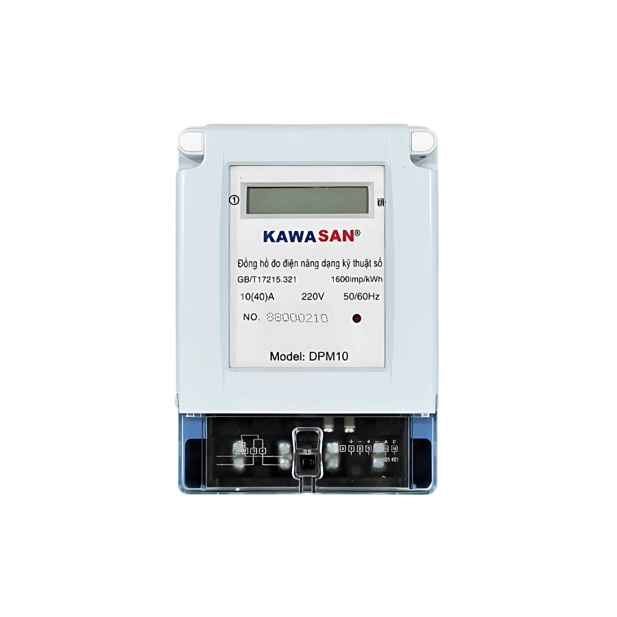 Đồng hồ đo điện năng 1 pha DPM10 Kawasan, hiển thị số rõ nét