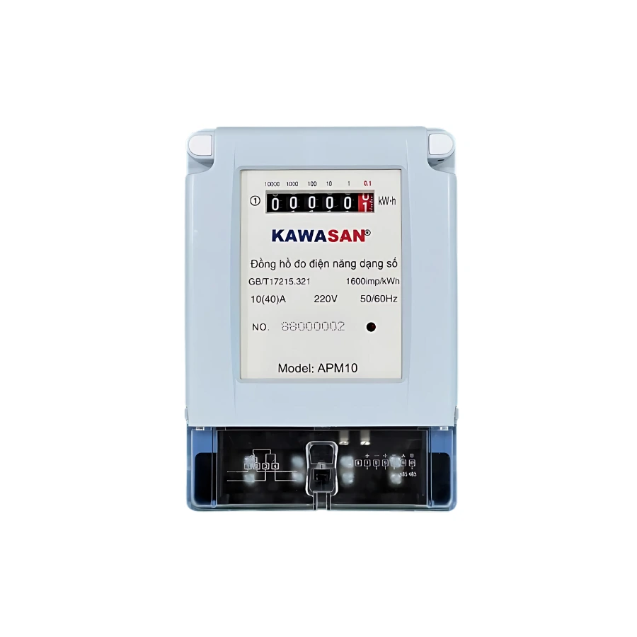 Đồng hồ đo điện năng 1 pha APM10 Kawasan, thiết kế nhỏ gọn, màn hình chữ số rõ nét