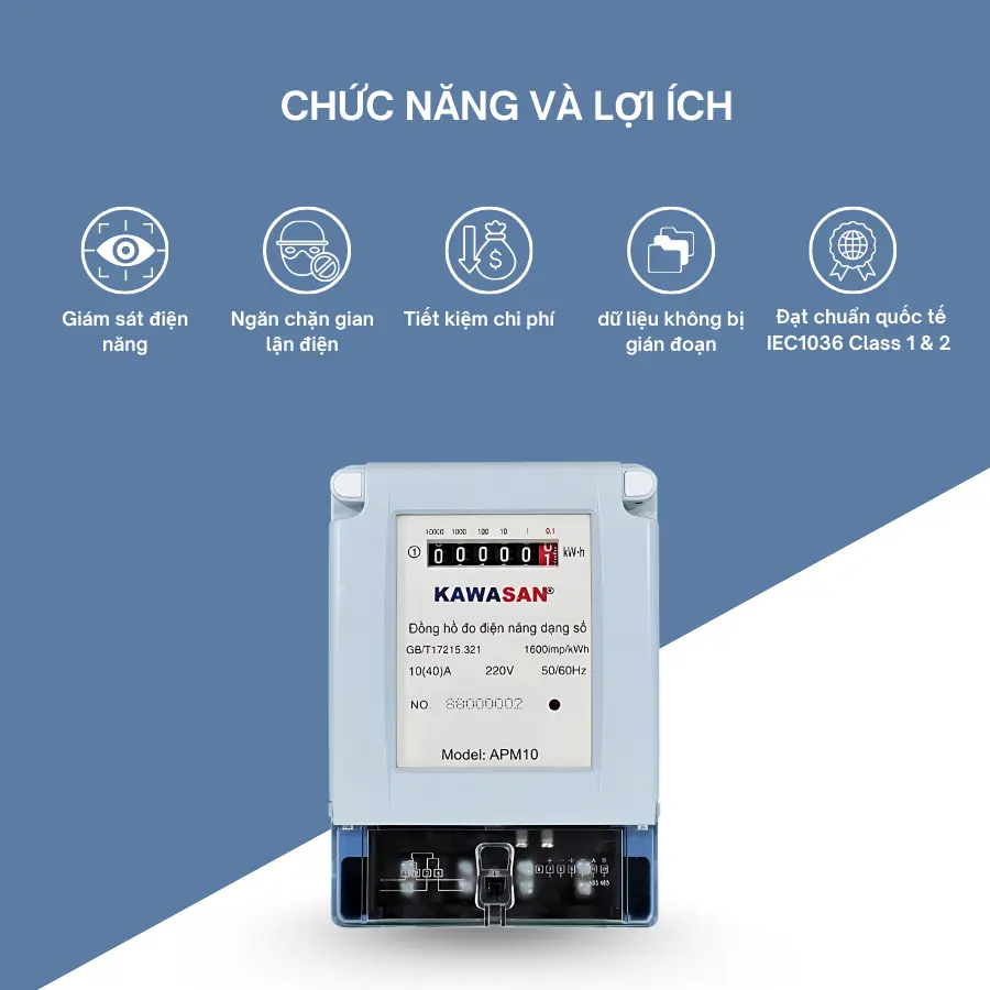 Chức năng và lợi ích của đồng hồ đo điện điện tử 1 pha APM10 Kawasan