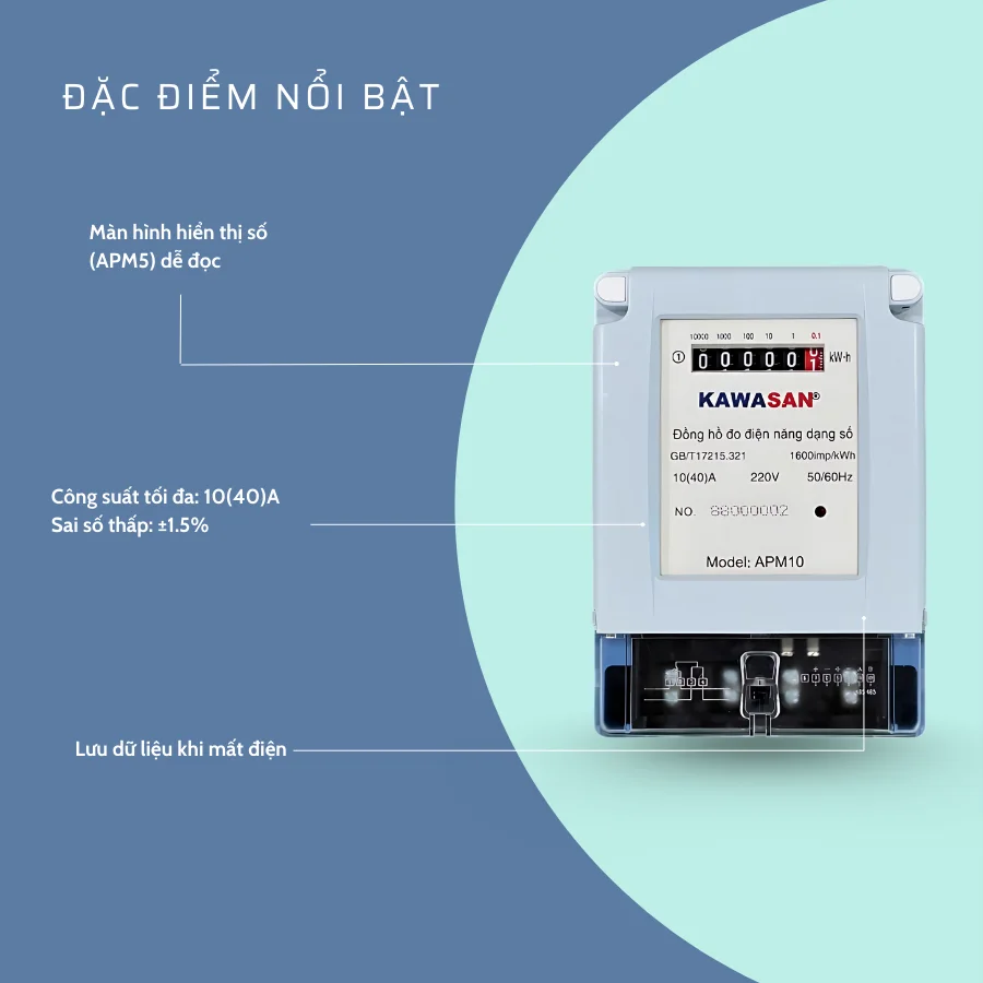 Đặc điểm nổi bật của Đồng hồ 1 pha APM10 Kawasan