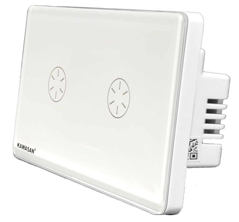 Công Tắc Thông Minh Bluetooth 2 Kênh, Mặt Kính Cường Lực Chống Trầy Xước Màu Trắng, Kết Nối Qua Trung Tâm, Lưu Ngũ Cảnh Đã Thiết Lập, CT2N-BLE-W