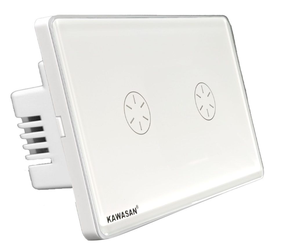 Công Tắc Thông Minh Bluetooth 2 Kênh, Mặt Kính Cường Lực Chống Trầy Xước Màu Trắng, Kết Nối Qua Trung Tâm, Lưu Ngũ Cảnh Đã Thiết Lập, CT2N-BLE-W