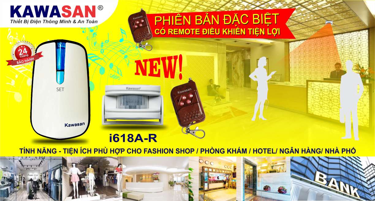 Remote có 4 chế độ tùy chỉnh, tắt/ mở, thay đổi điểu chuông và âm lượng