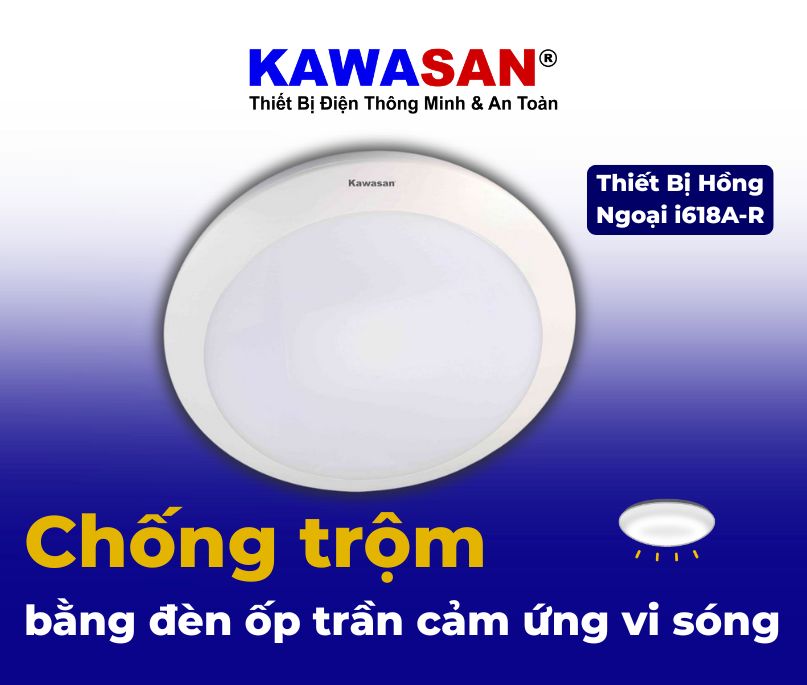 Giải pháp chống trộm hiệu quả bằng đèn ốp trần cảm ứng vi sóng