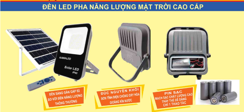 Đèn pha năng lượng mặt trời cao cấp Kawasan