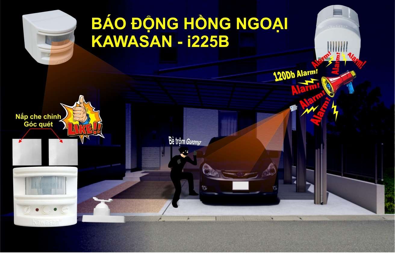 Báo trộm hồng ngoại độc lập Kawasan 
