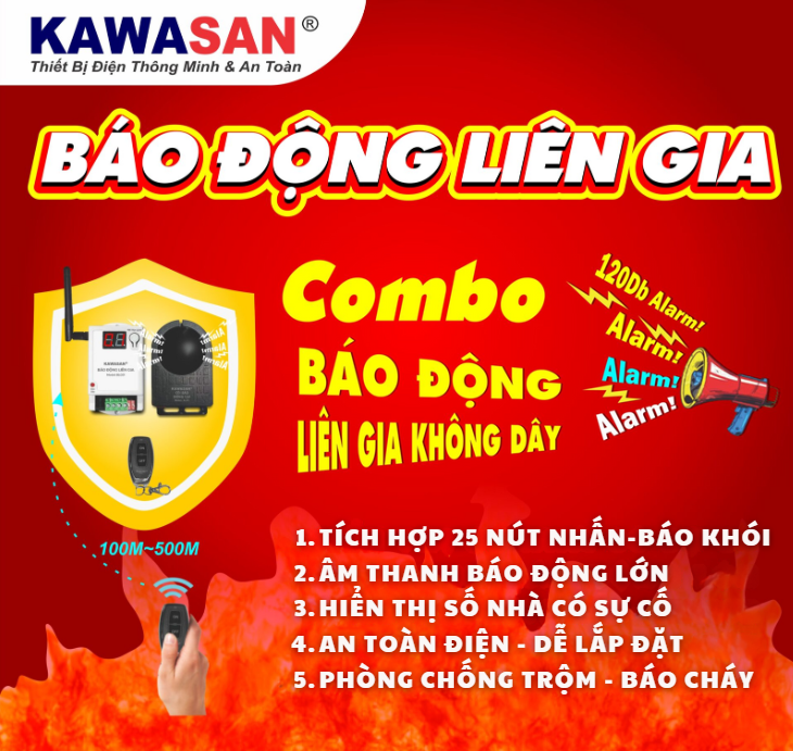 Hệ thống báo liên gia kết nối nhiều hộ dân trong cùng khu vực