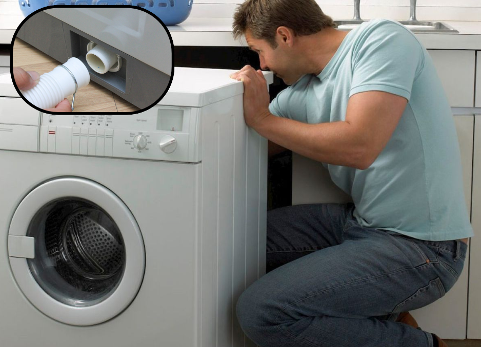 Ống xả máy giặt bung ra