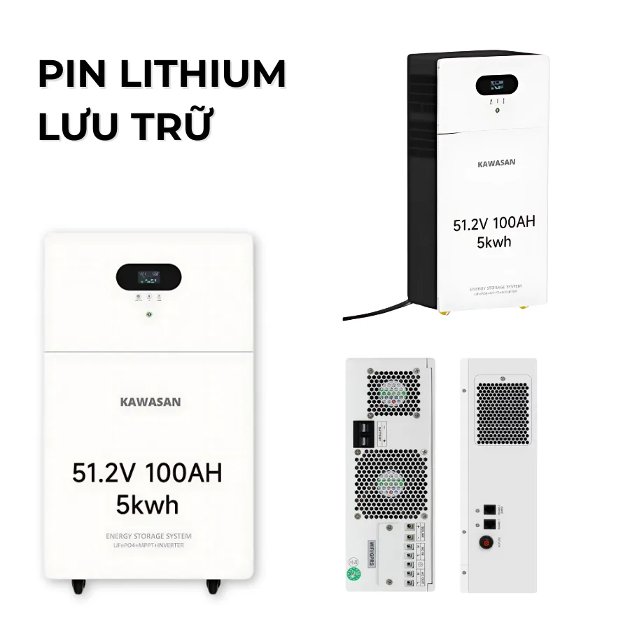 Pin lithium lưu trữ điện năng lượng mặt trời 5kWh
