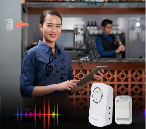 Chuông báo khách DB668B Kawasan gọi phục vụ nhanh chóng