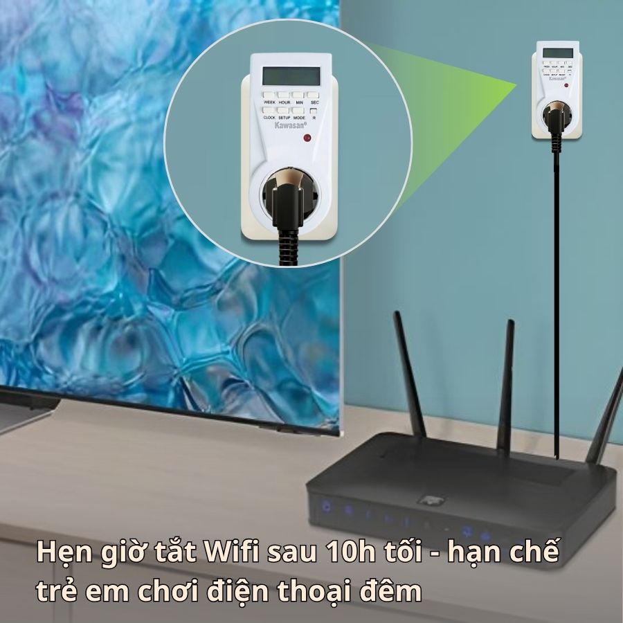 ngắt điện modem WiFi sau 10h đêm