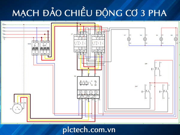 Mạch Đảo Chiều Động Cơ 3 Pha Sơ Đồ Chi Tiết | PLCTECH
