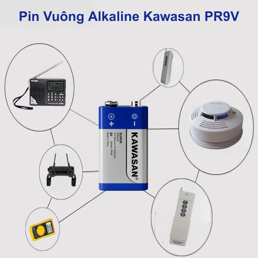 Pin vuông 9V được ứng dụng rộng rãi trong nhiều lĩnh vực của đời sống