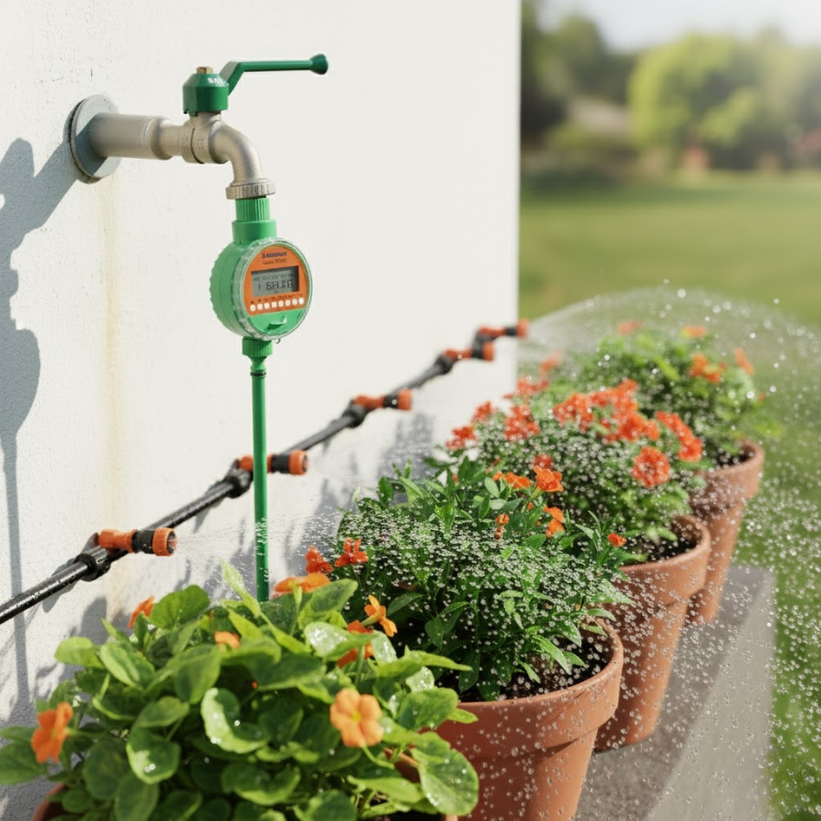 Tưới hoa cảnh sân vườn