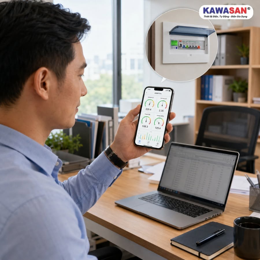 Theo dõi điện từ xa qua điện thoại với Kawasan SPM01-Pro